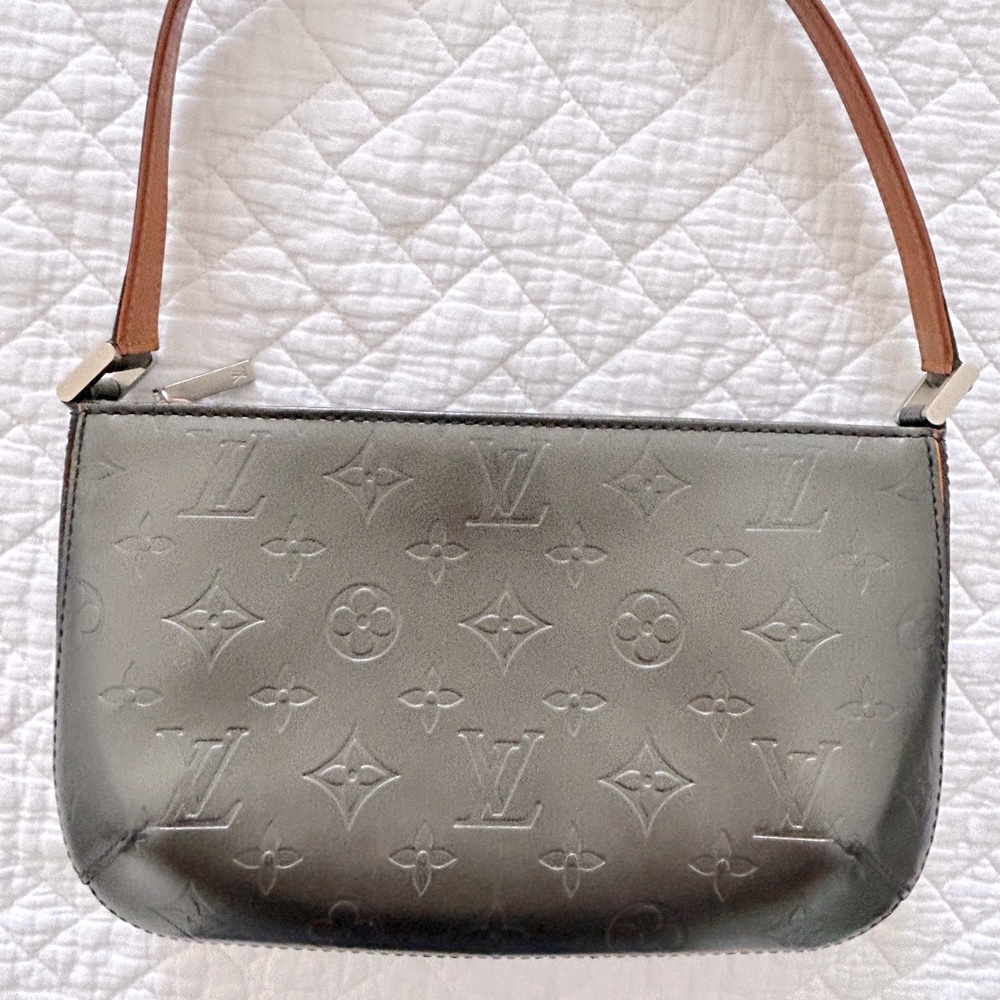 Louis Vuitton Mat Fowler Bag Pochette Grey with Gunmetal Silver Hardware